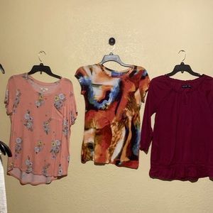 Simply Vera Faded Glory Style Co Tops Blouses Size M Bundle 3 Multi-Color